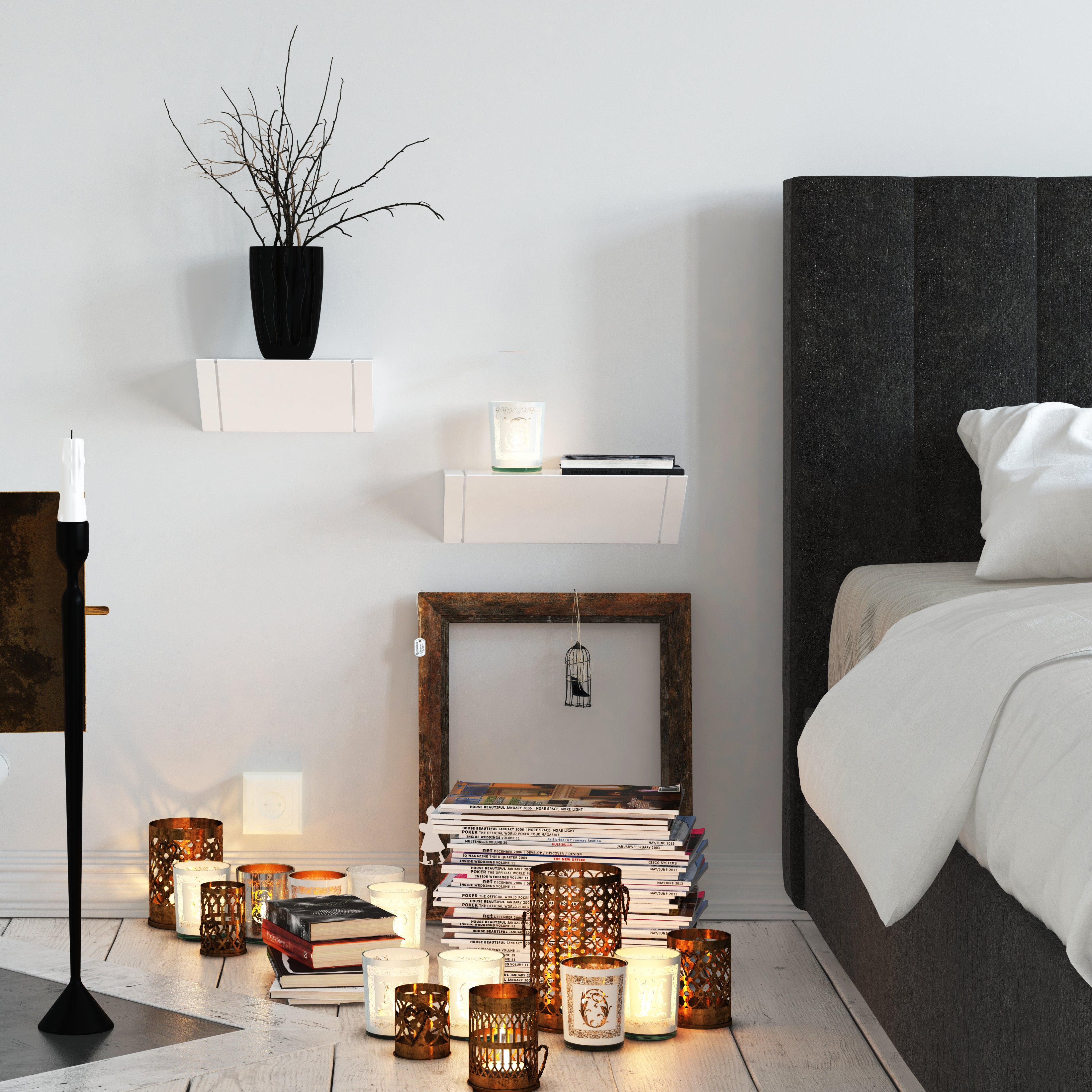Mye Set of 3 Modern White Floating Shelves – Fytz Design