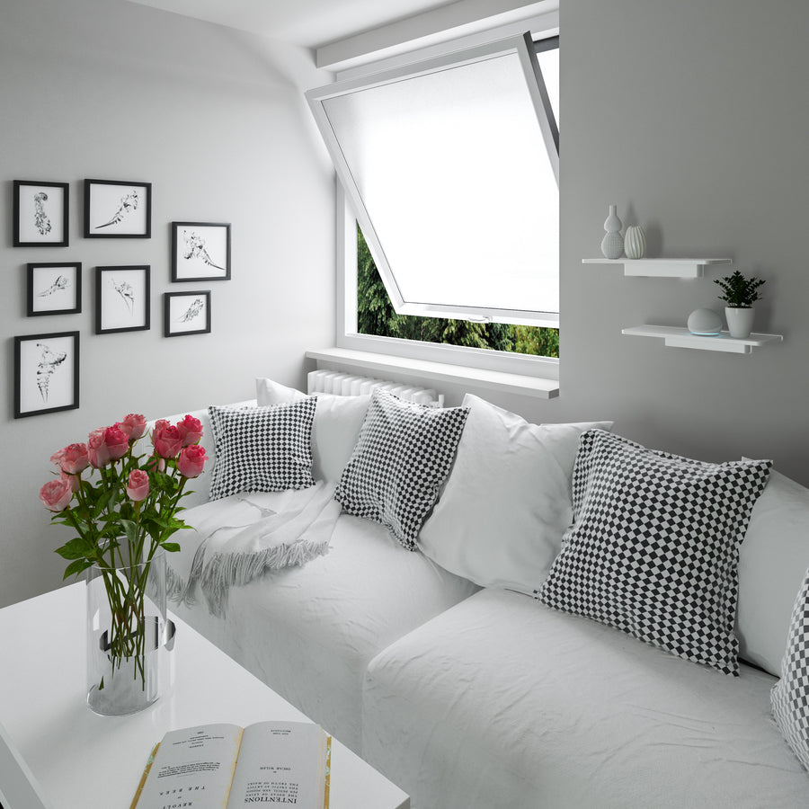 Central Tag White Floating Shelves - Set of 2 Floating Shelves for Living Room, Bedroom, Office, Kitchen, and Bathroom