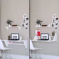 Reverso Wall Desk, White Floating Desk for Wall with Wall Mounted