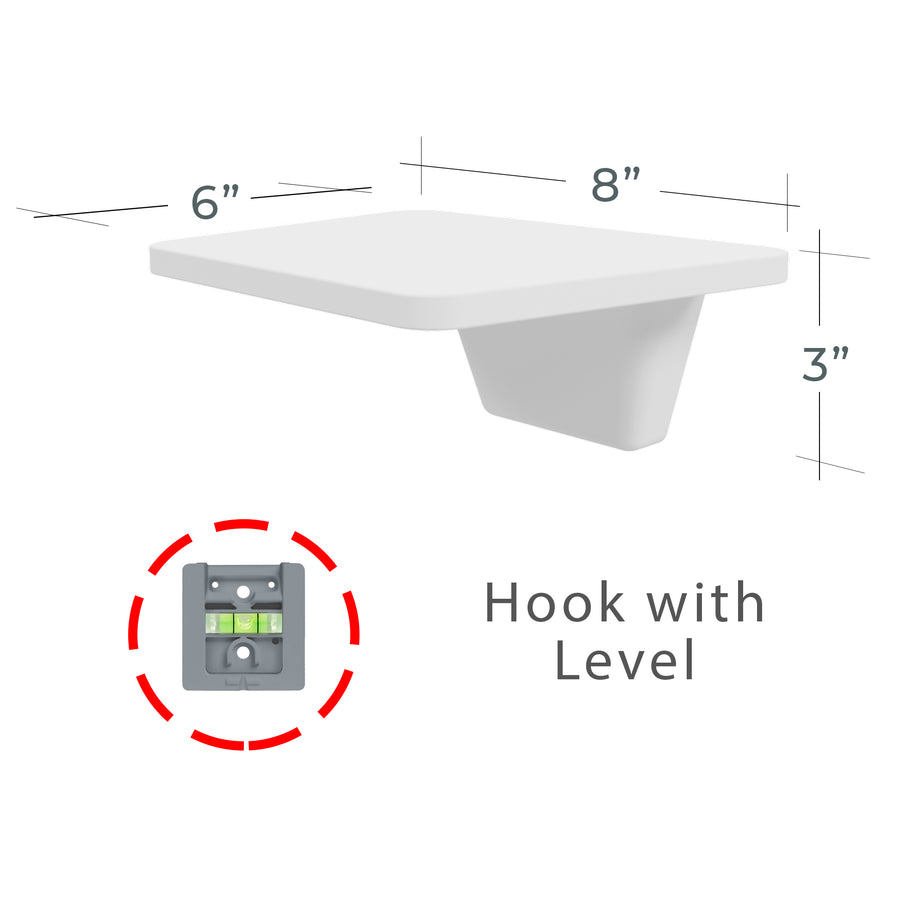 Fytz Design White Small Floating Shelf Set of 2 - Small Shelf for Wall with No  Drill Shelf Option [ Adhesive Shelf ] 