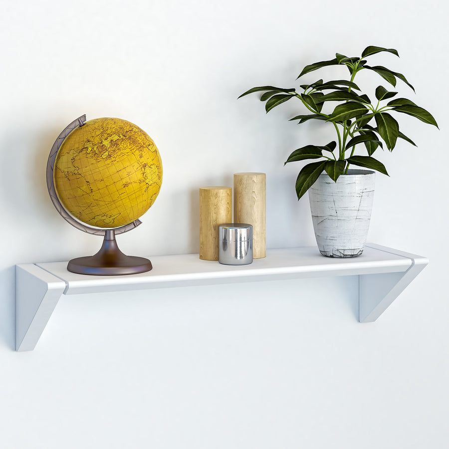 Reverso White Floating Shelf, White Shelf for Wall in Living, Bedroom, Bathroom, Kitchen, and Office - MS