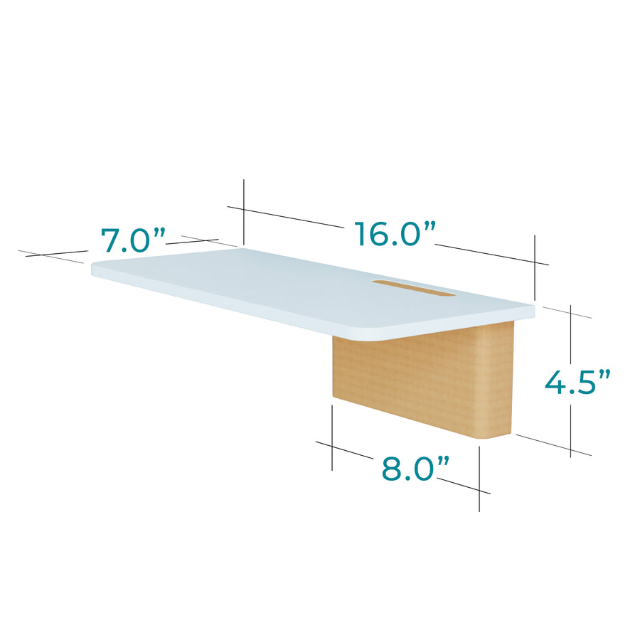 Tag Modern White Floating Shelves Set of 2 - White/Beech