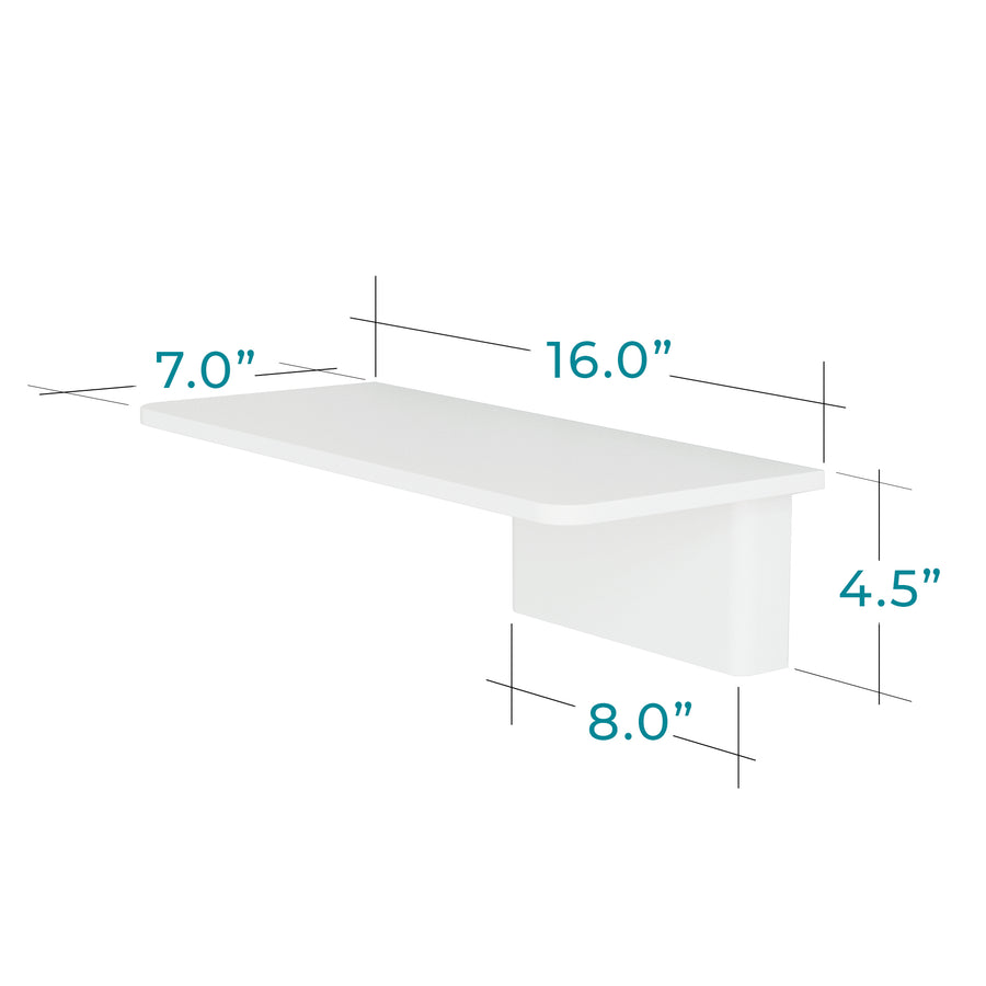 Tag Modern White Floating Shelves Set of 2 - White/White